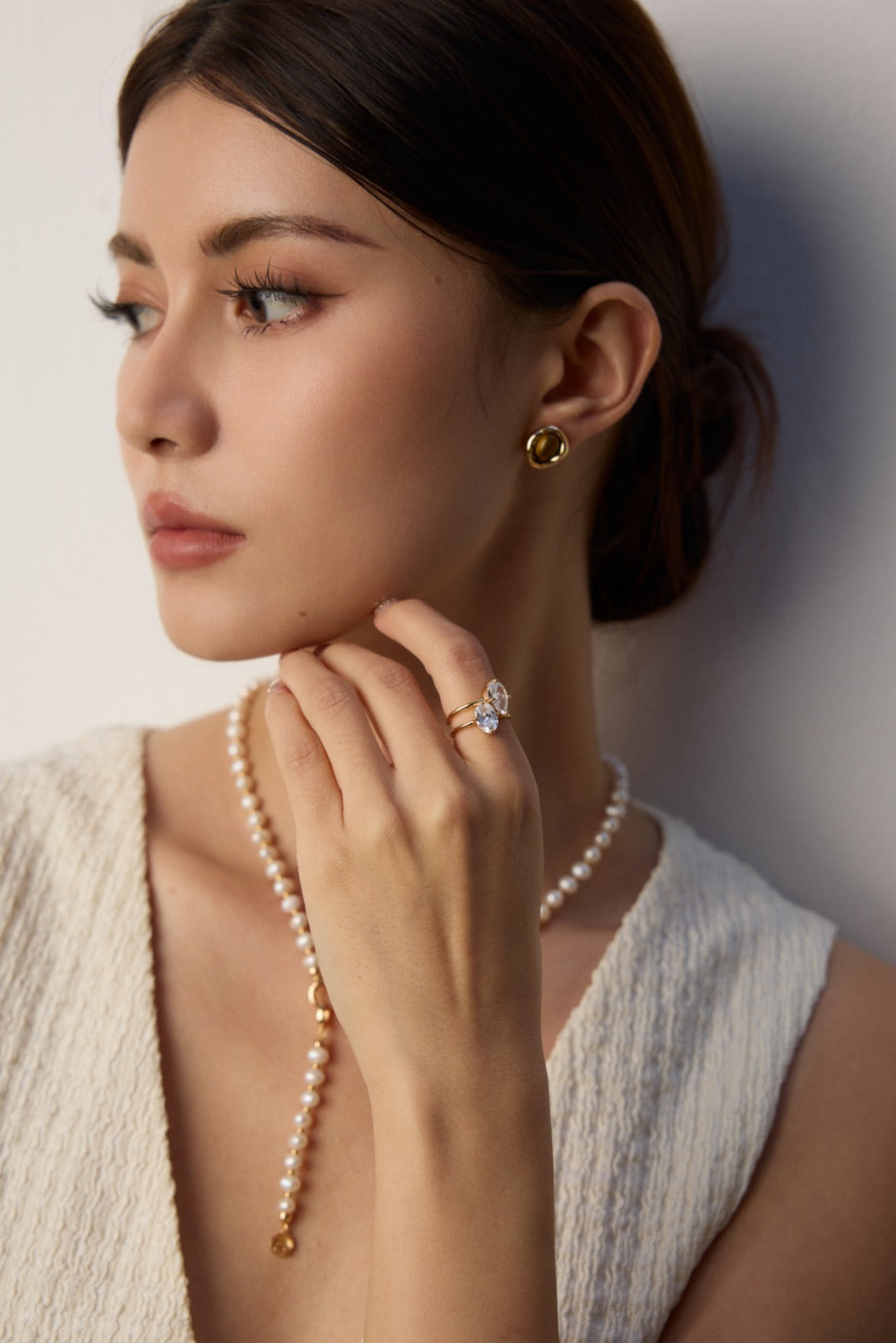 Lunar Gleam Adjustable Ring