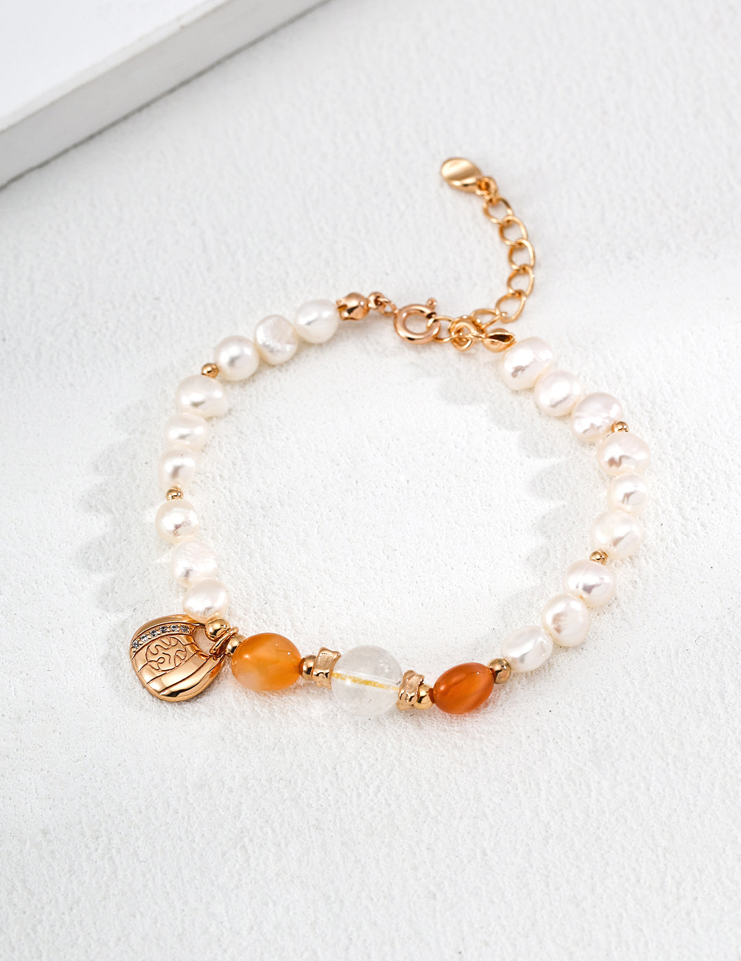 Red Agate Pearl Bracelet