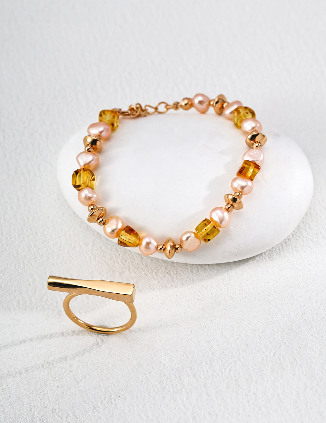 Amber Pearl Bracelet