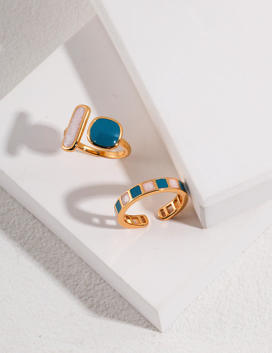 French Style Block Ring