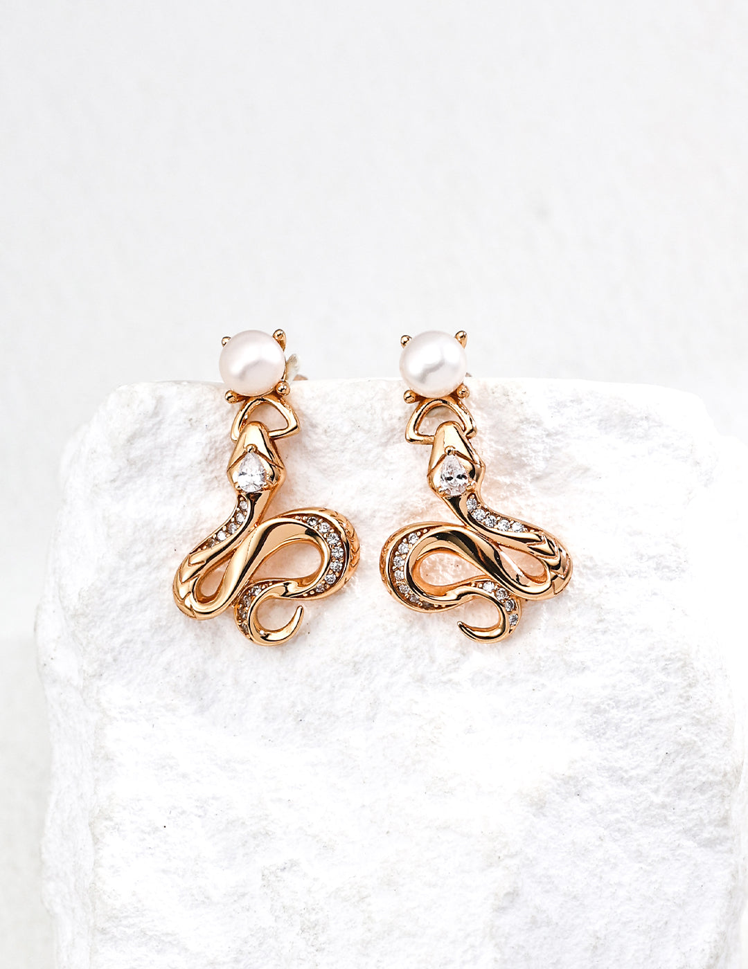 Serpent Pearl Earrings