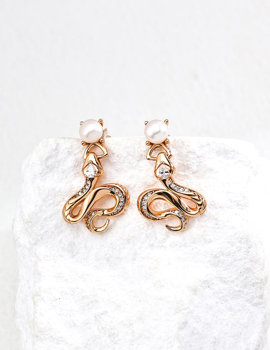 Serpent Pearl Earrings