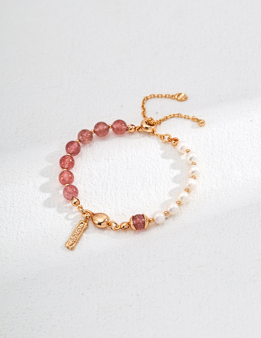 Serene Bloom Bracelet – Strawberry Quartz