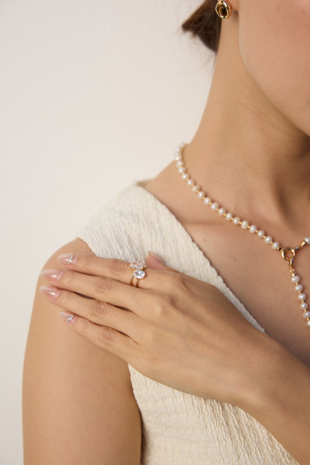 Lunar Gleam Adjustable Ring