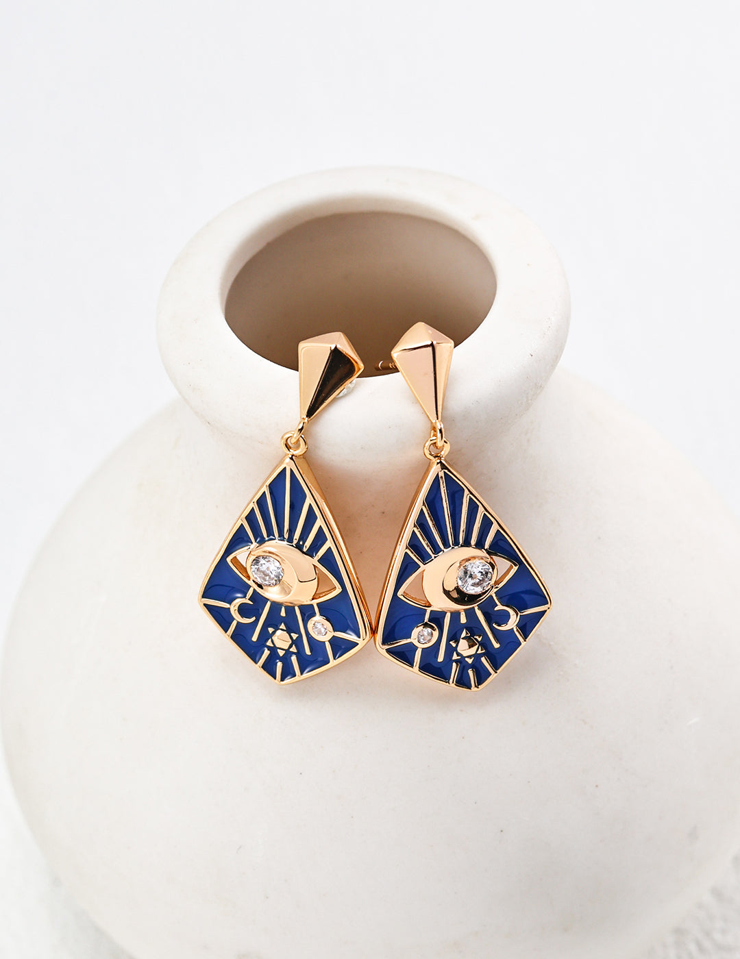 Astra Enamel Drop Earrings