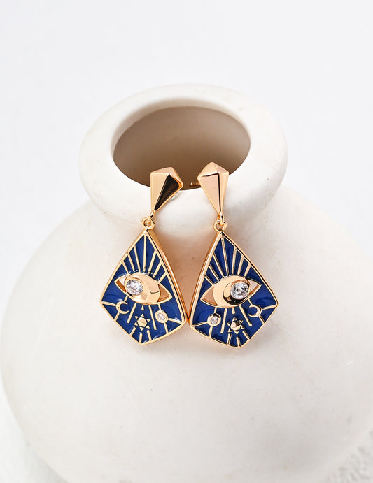 Astra Enamel Drop Earrings