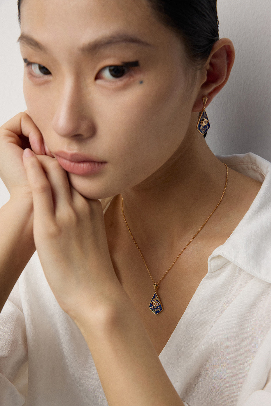 Astra Enamel Drop Earrings