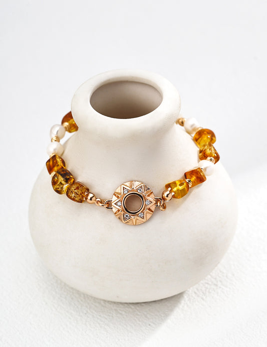 Aurea Amber & Pearl Bracelet