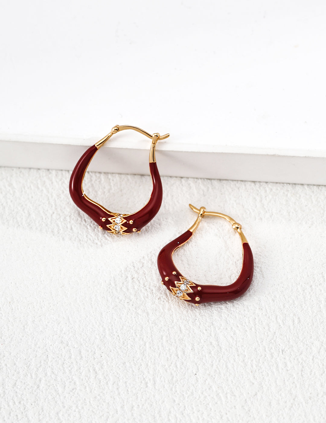 Soft Enamel Arc Earrings
