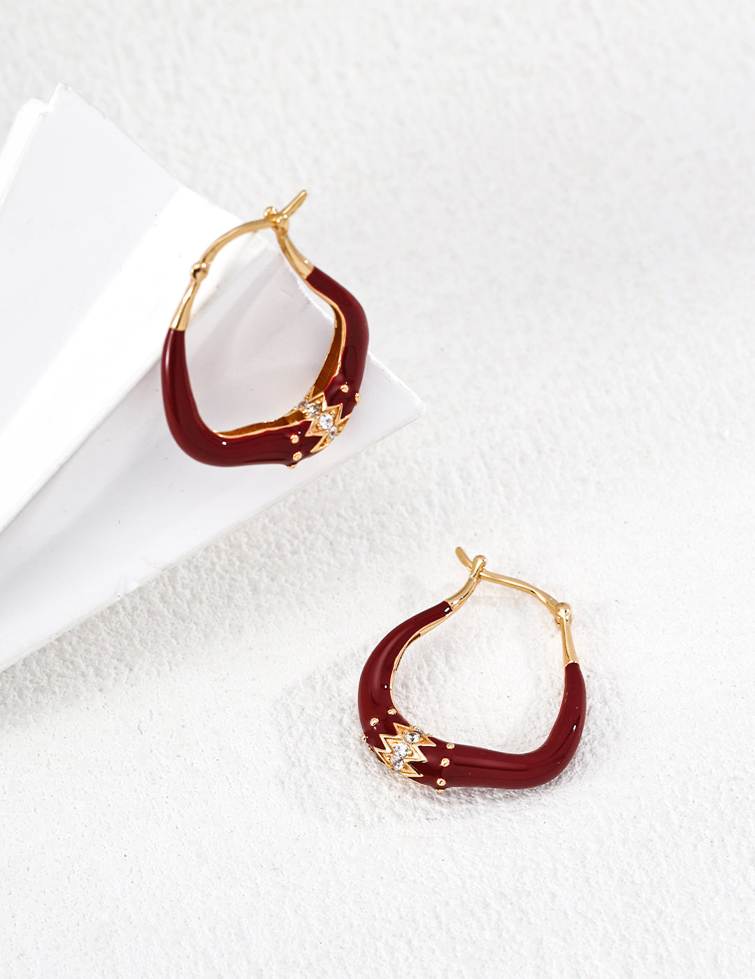 Soft Enamel Arc Earrings
