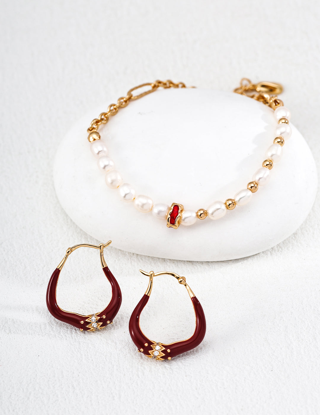 Soft Enamel Arc Earrings