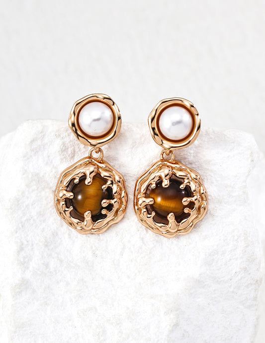 Earth Pearl Drop Earring