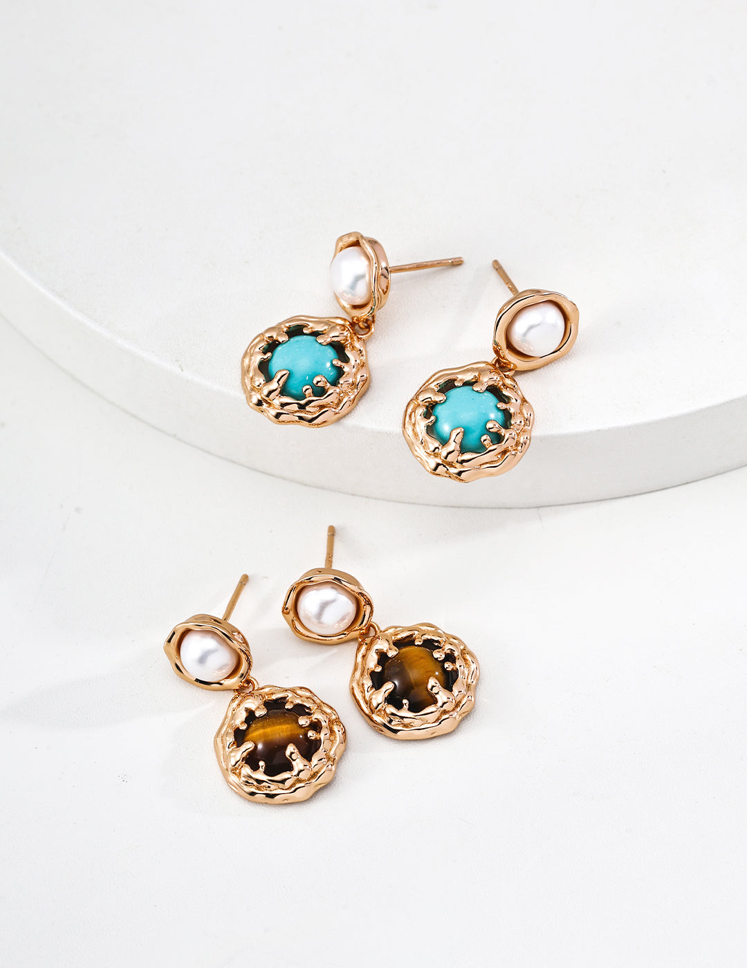 Earth Pearl Drop Earring