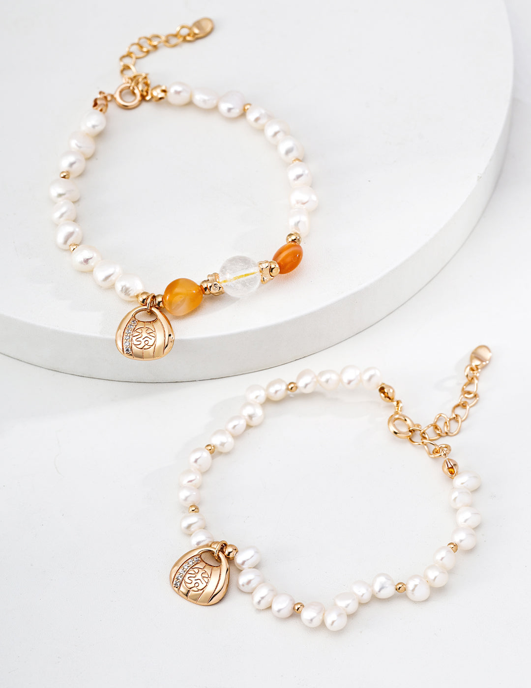 Red Agate Pearl Bracelet