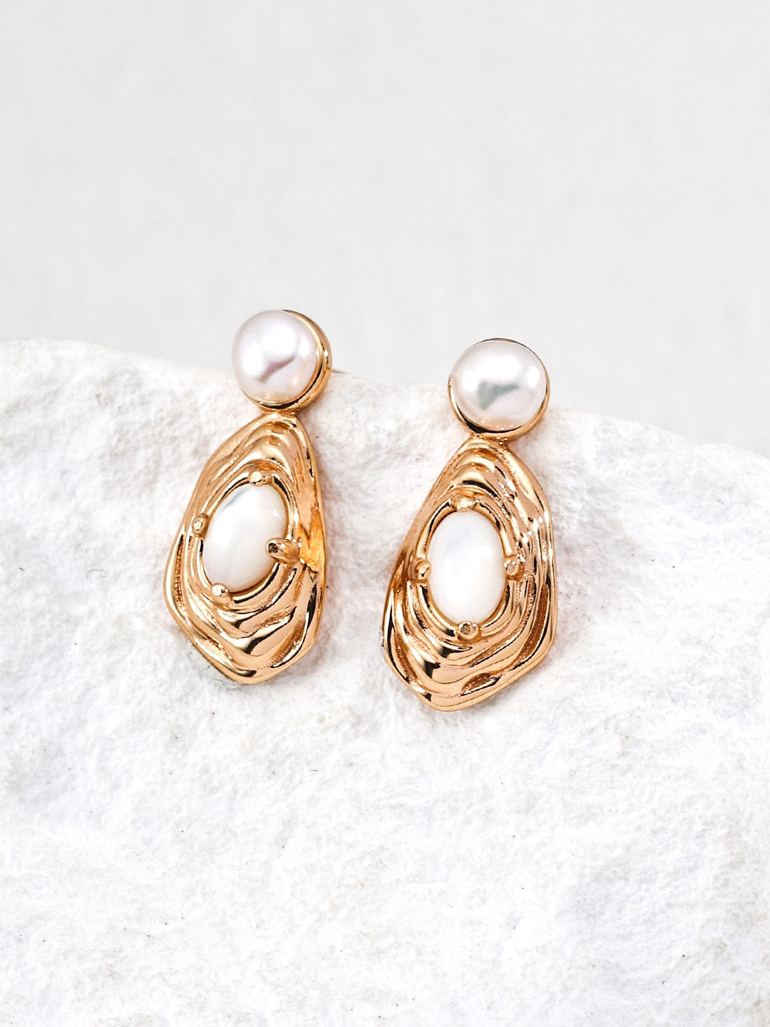 Turquoise Pearl Stud Earrings