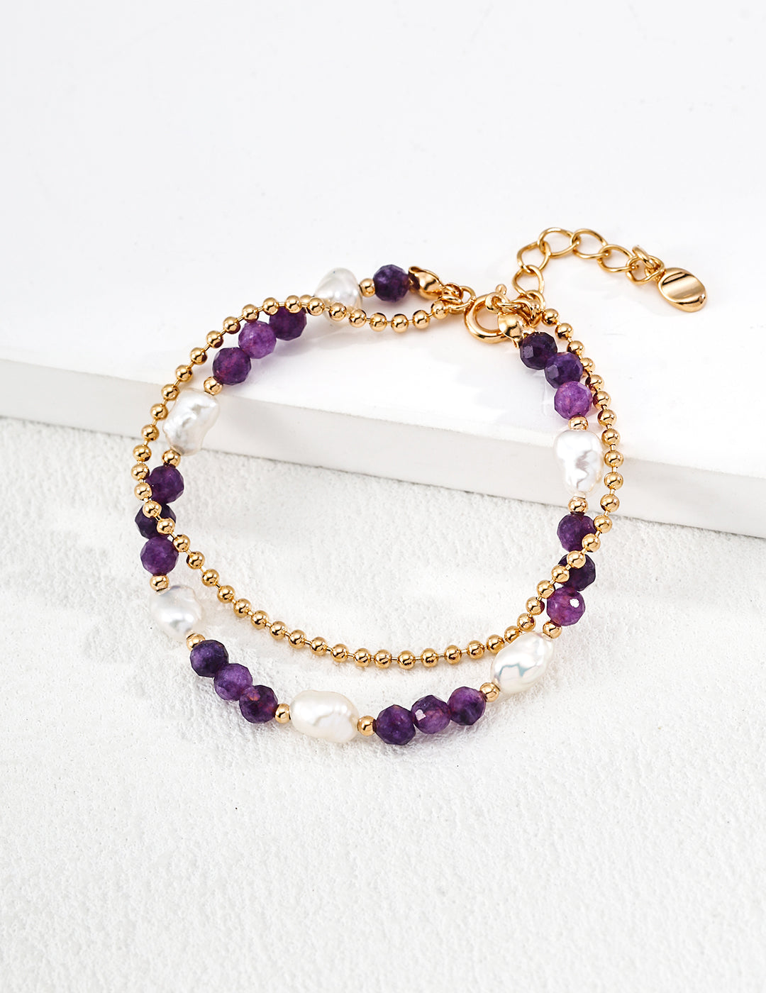 Amethyst Pearl Bracelet