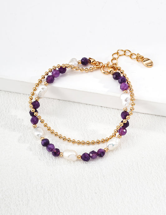 Amethyst Pearl Bracelet